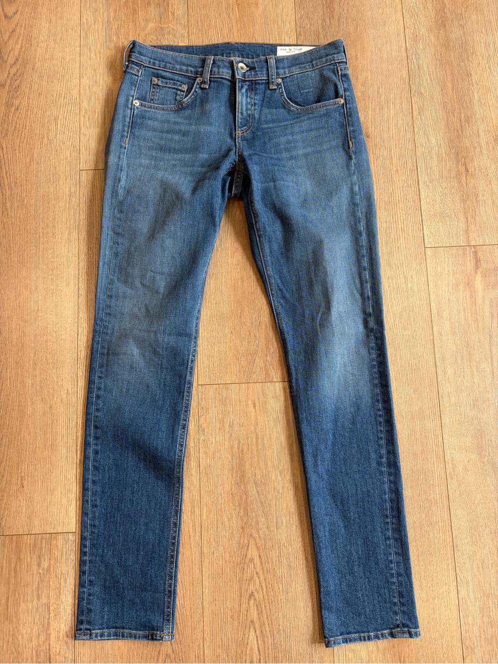 Rag & Bone Dre Low Rise Slim Straight Jeans Medium Wash Size 25